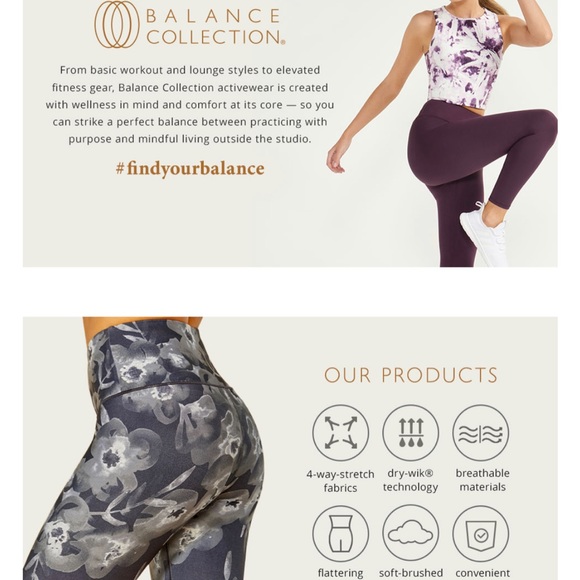 NWT Balance Collection Black Tie Dye Burst compression leggings - Picture 8 of 8